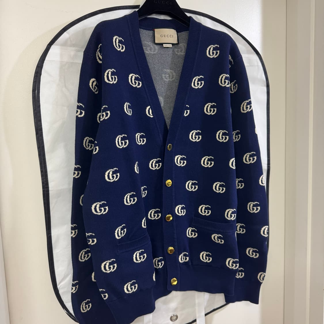 구찌 자카드 GG로고 가디건 XL사이즈 전재준 가디건 상품이미지6
