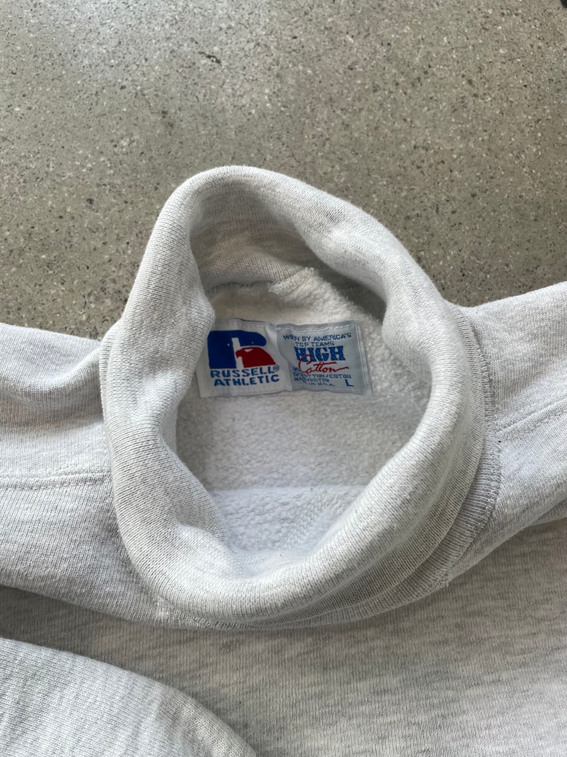 빈티지  러셀 애슬레틱 하이코튼 터틀넥 스웻셔츠 그레이 made in u 상품이미지3