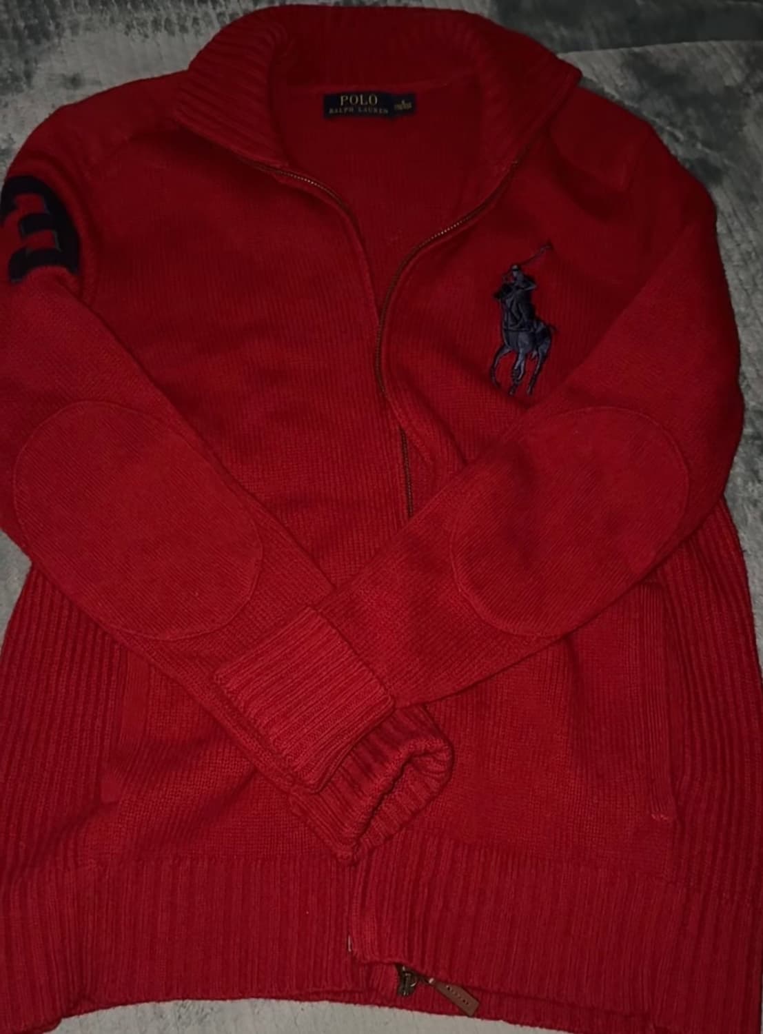 폴로랄프로렌 빅포니 니트집업 레드 버건디 s 상품이미지1
