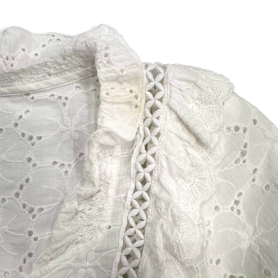 Eyelet Lace Girlish Blouse 상품이미지7