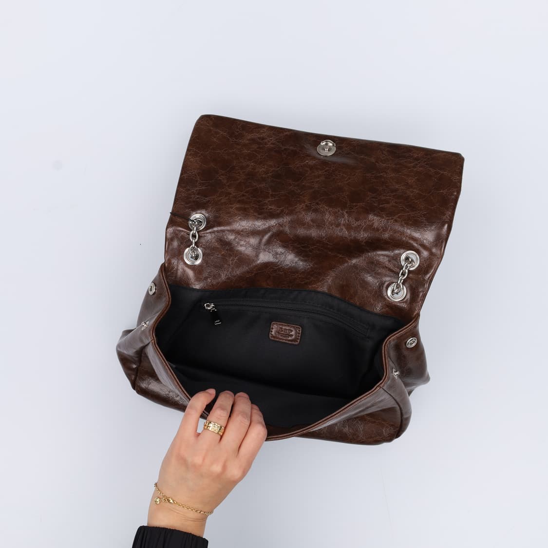 F 새상품 랩 주름 체인백 0402H1 상품이미지3