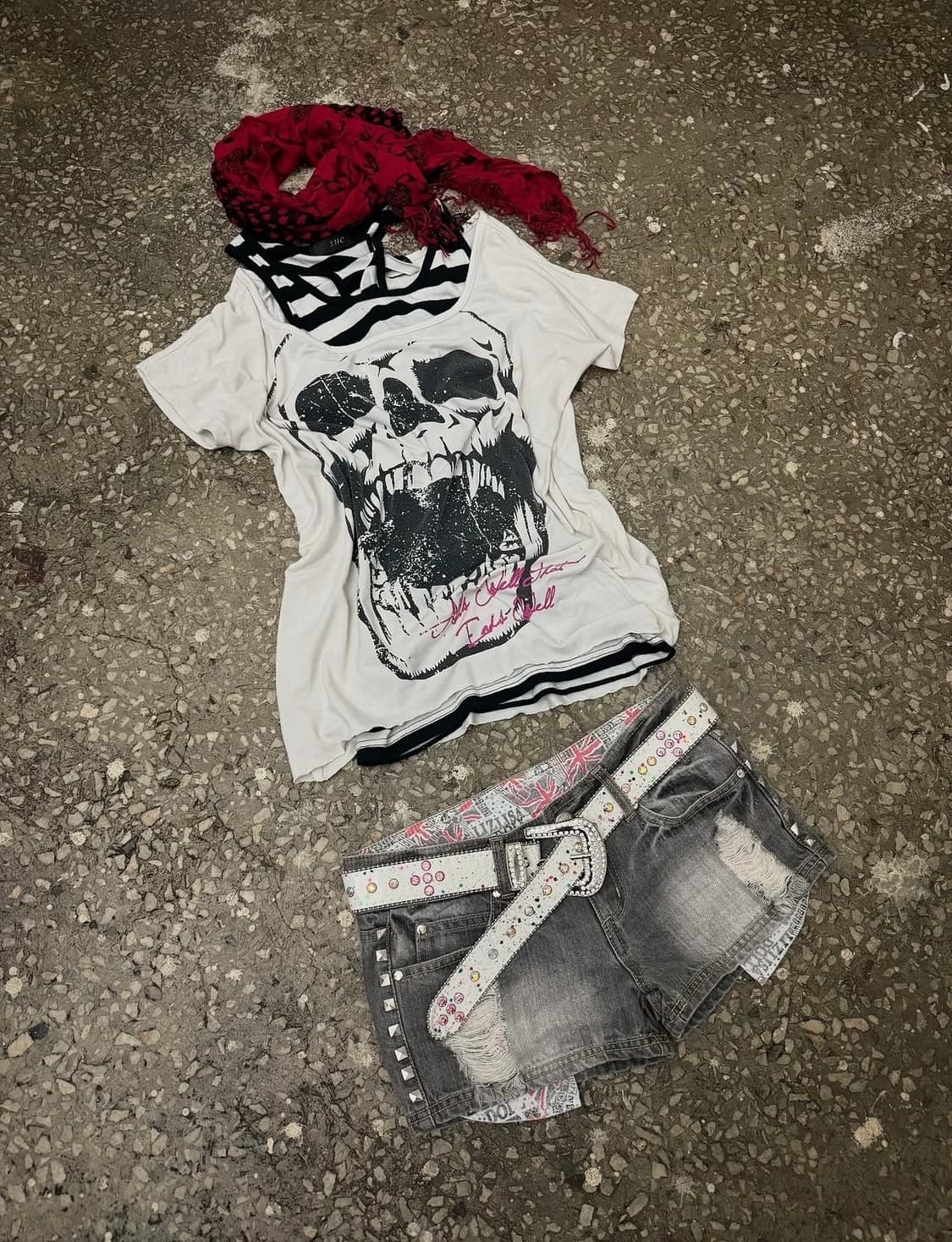 Skull Printing Detail Top 상품이미지1