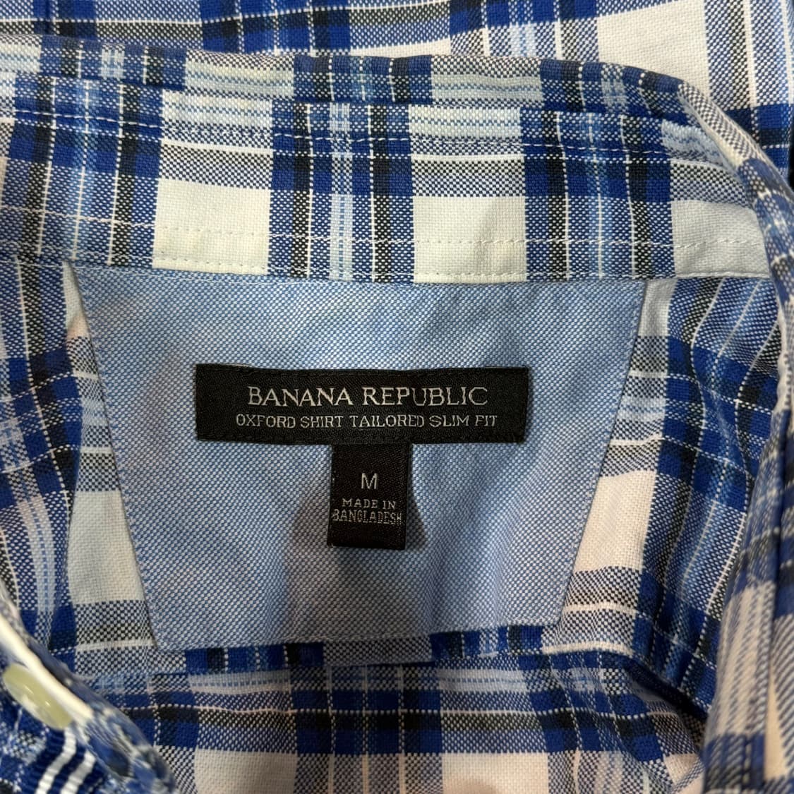 [M] 바나나리퍼블릭 면 블루 체크 셔츠 남방 상품이미지6