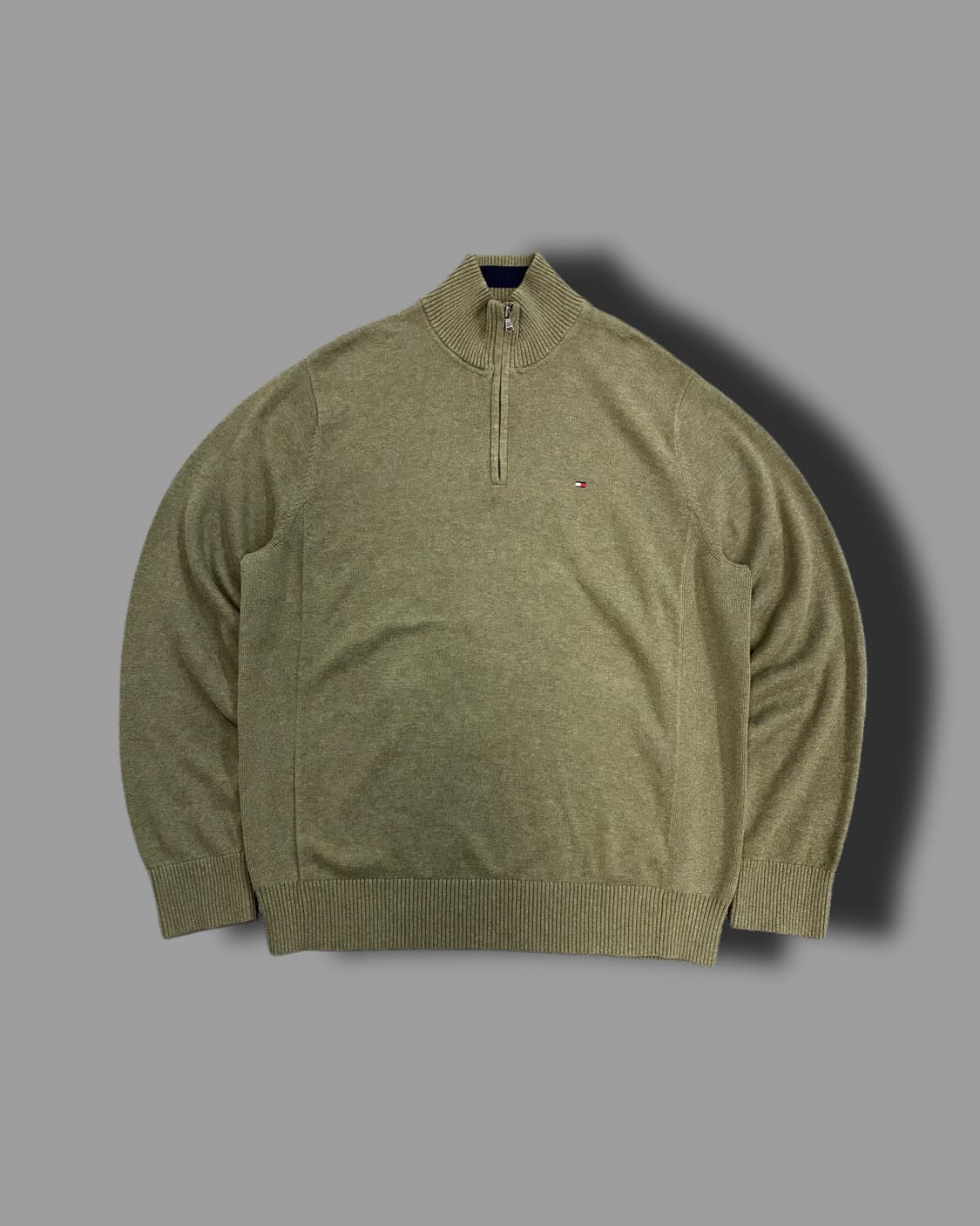 타미 힐피거 올리브 그린 니트 하프 집업 XL 상품이미지4