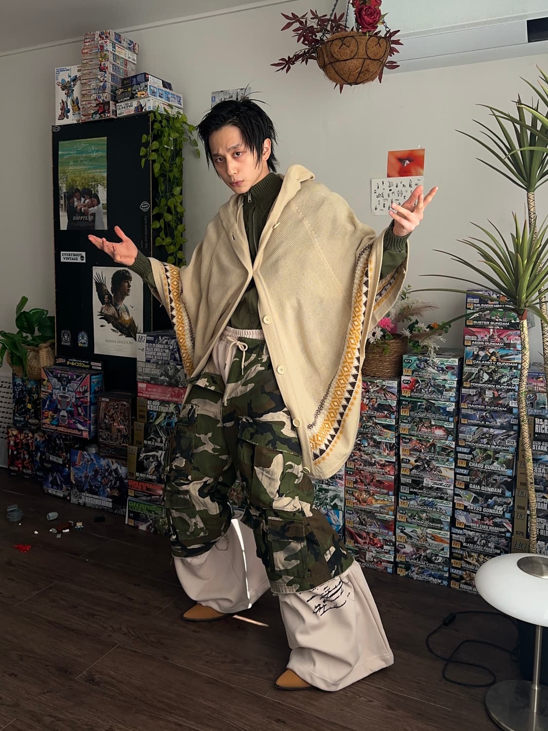 Cosnoodle 에스니컬 후드 케이프 상품이미지3