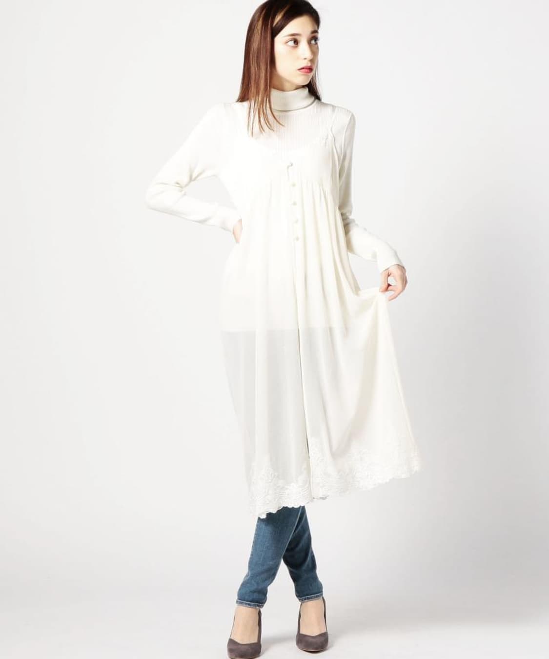 Rosebud 레이스슬립원피스 모리걸 오프화이트 상품이미지2