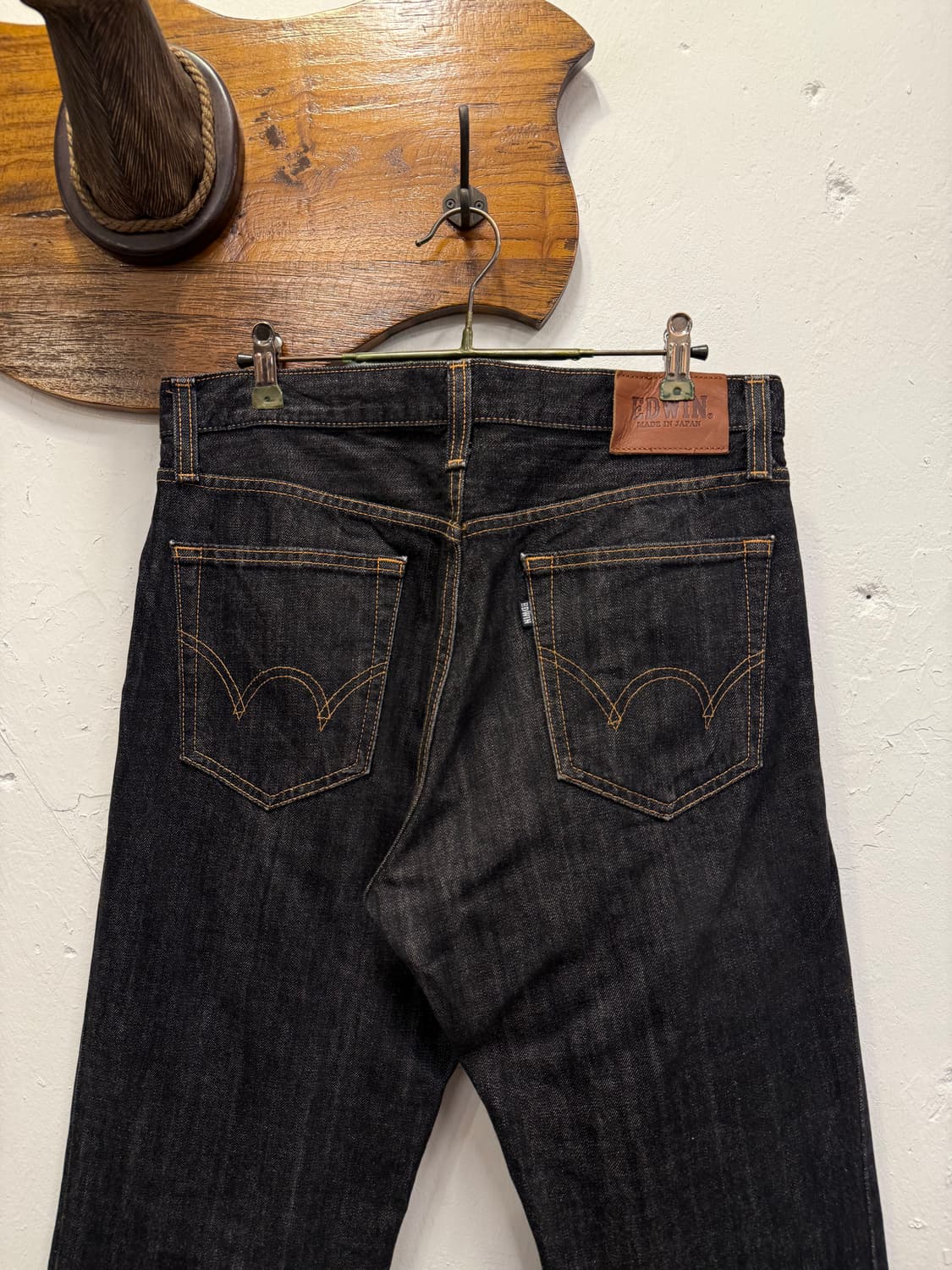 (33inch) EDWIN 에드윈 Black Denim Jeans 흑청 상품이미지1