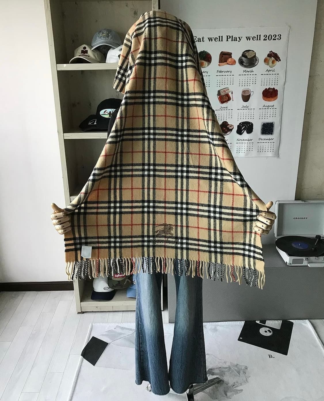 버버리 빅로고 노바체크 울 담요 상품이미지1