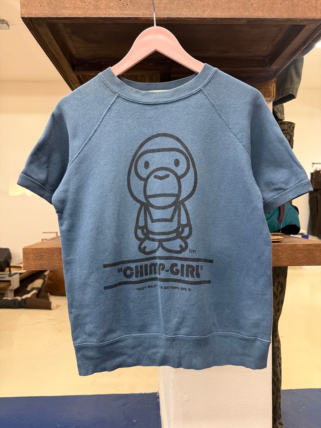 2000s Bape bapy 마일로 반팔 스웻셔츠 상품이미지3