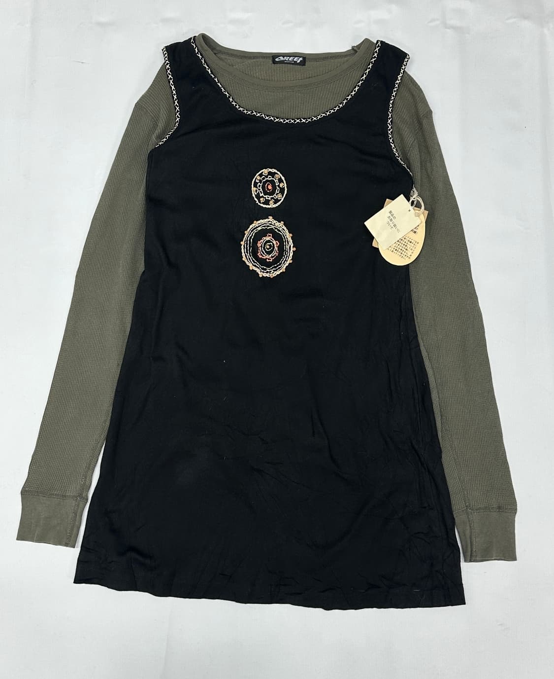 🪇하구미의 에스닉 코디세트🪇 카키 브라운 레이어드 스커트 히피 상품이미지2