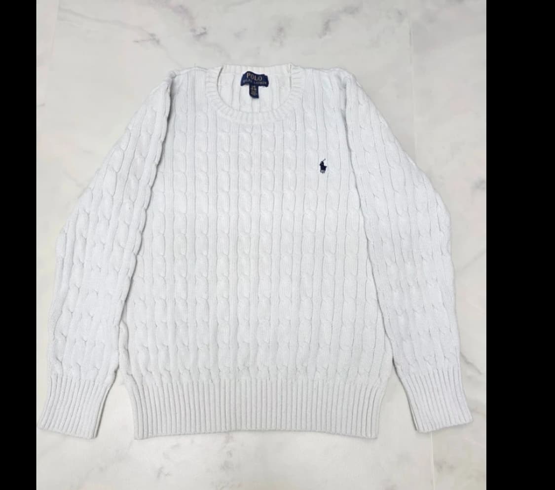 폴로 케이블 니트 흰색 ~66 상품이미지5