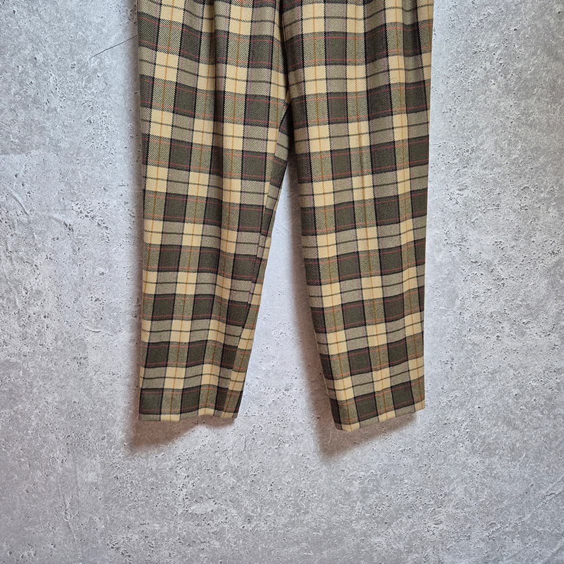 BON DEUX 여성 울 체크 팬츠(30, Made In Japan)  상품이미지4