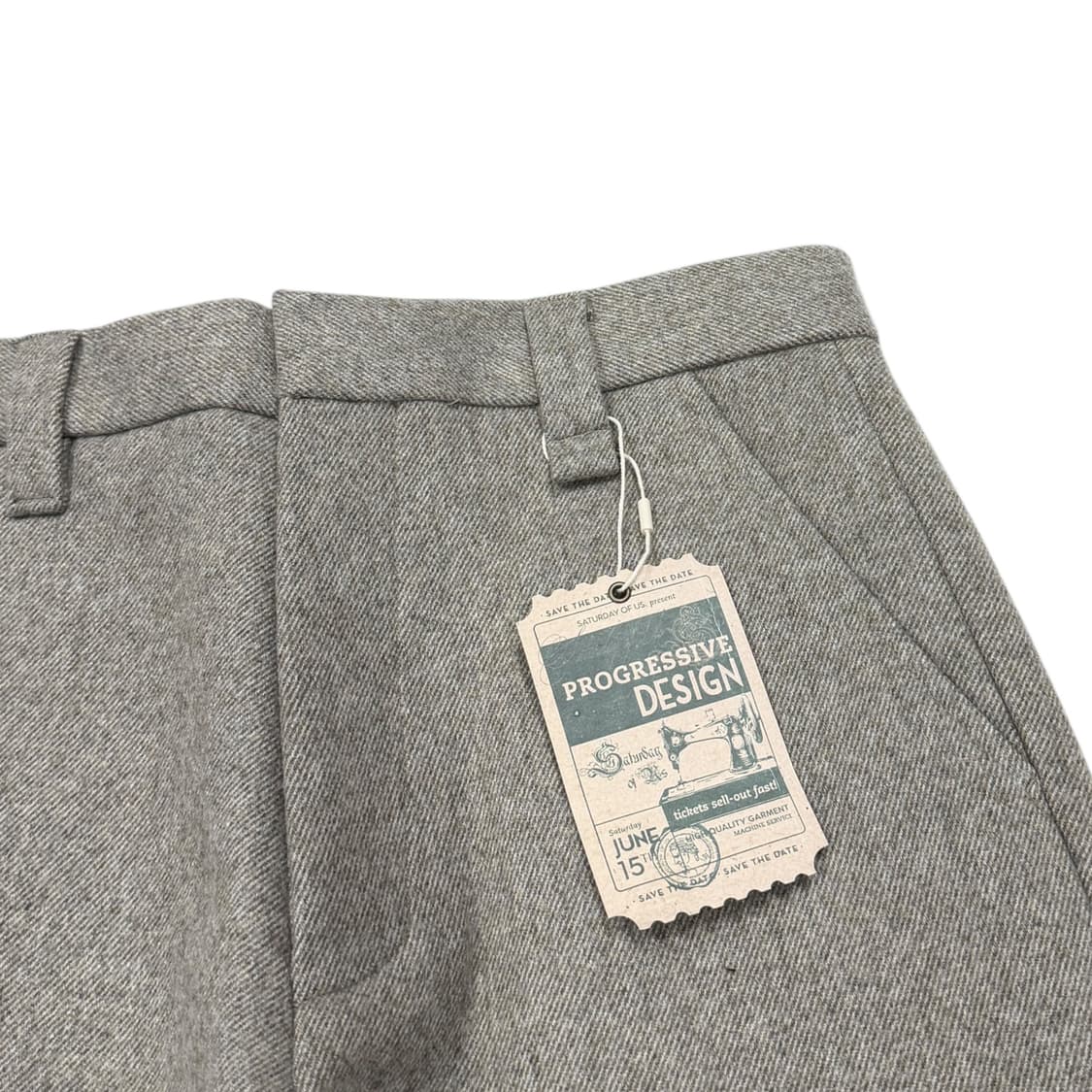 STU 스냅 울 슬랙스 바지 그레이 브라운 S 상품이미지2