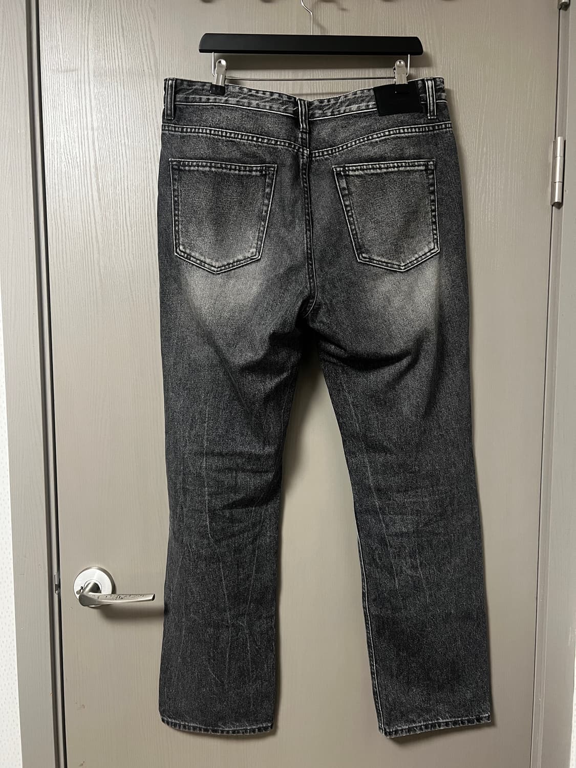 피스워커 흑청 워싱 세미와이드 데님팬츠 34 상품이미지2