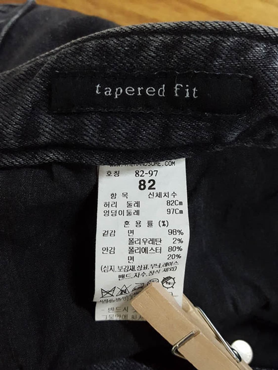 타임옴므 남성 테이퍼드핏 블랙진 32 상품이미지5