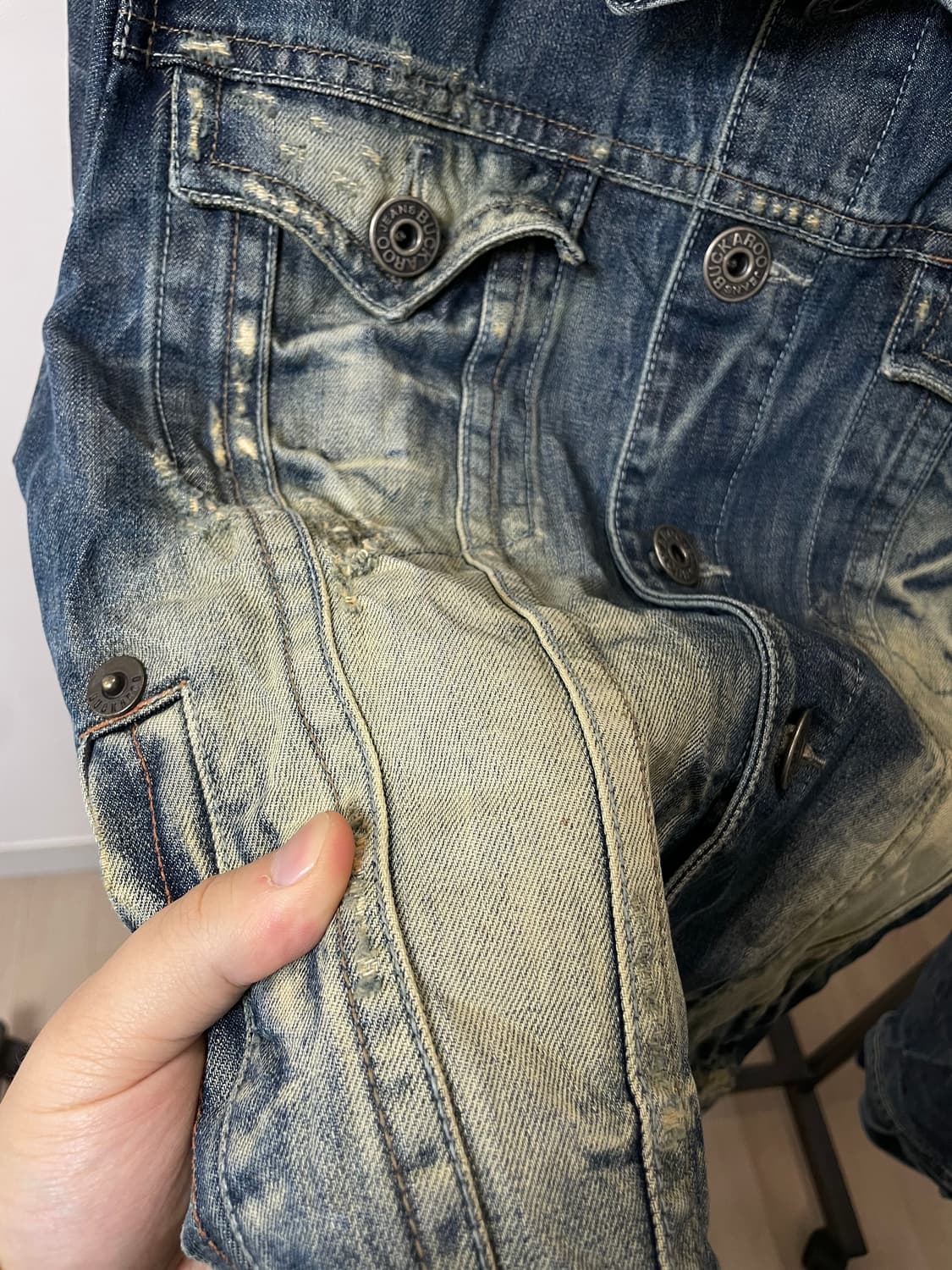 (L) Buckaroo 버커루 락시크 워싱 데미지 데님 자켓 상품이미지6