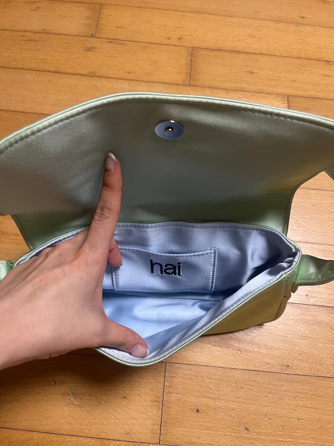 hai 넬리백 실크백 라이트그린 상품이미지4