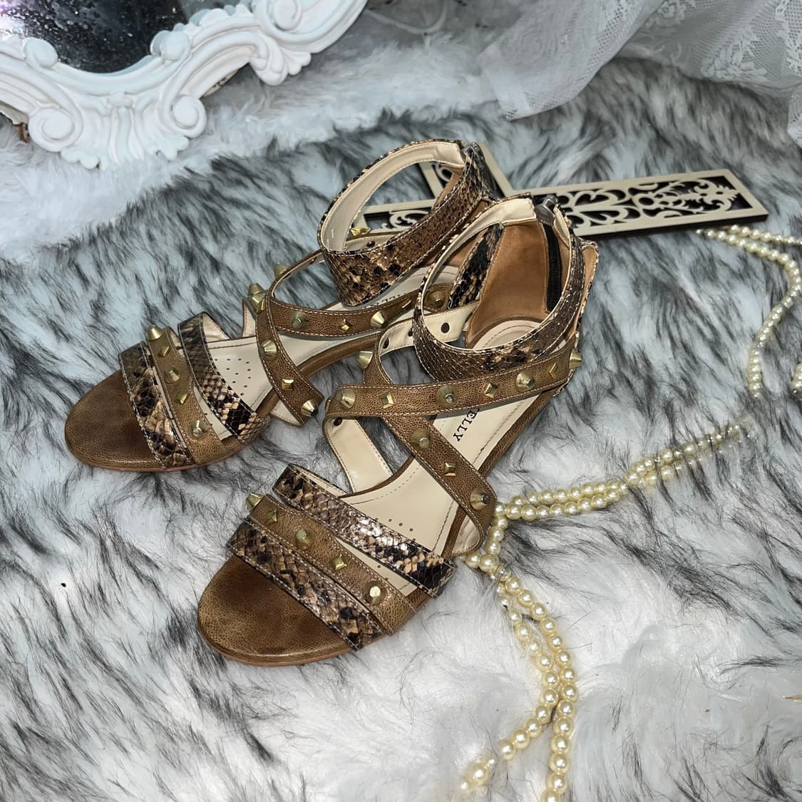 빈티지 파에톤 스터드 샌들힐 상품이미지2