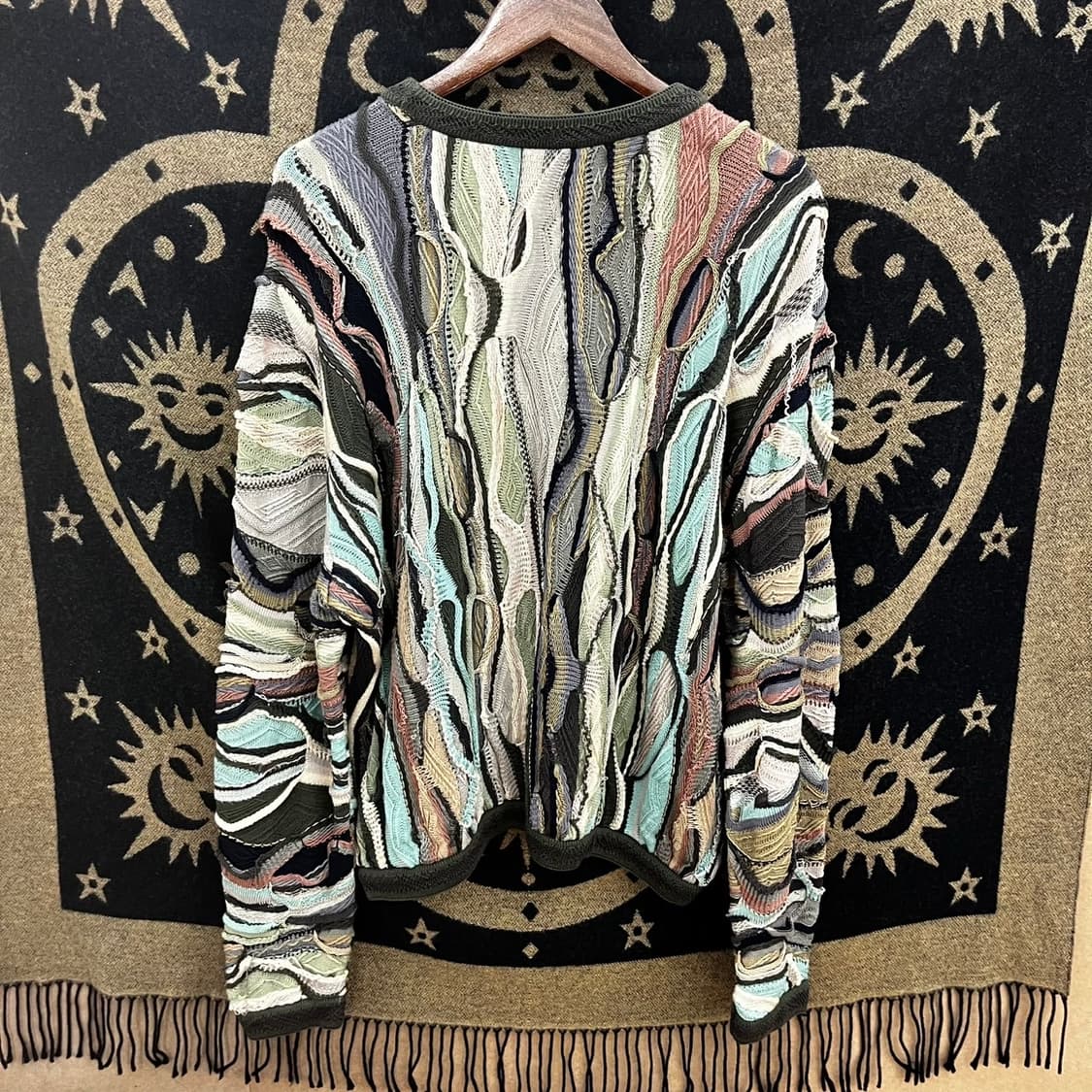 쿠지 90's 보헤미안 그런지 히피 케이블 뜨개 니트 K0129 상품이미지4