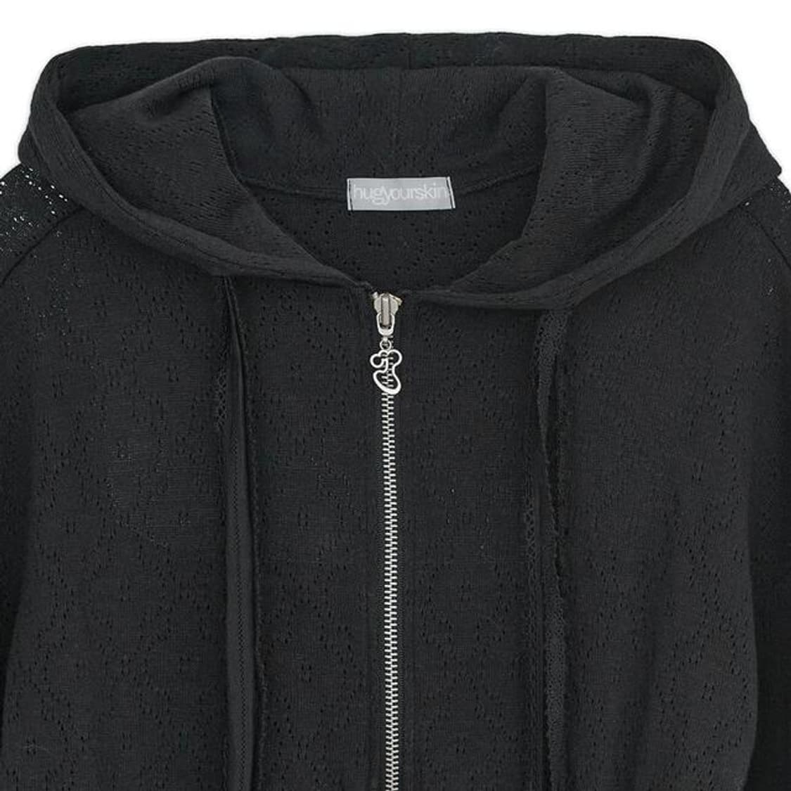 허그유어스킨 토깅 후드집업 블랙 우사미미 토끼귀 갸루 코이세이오 샬롬클럽 상품이미지3