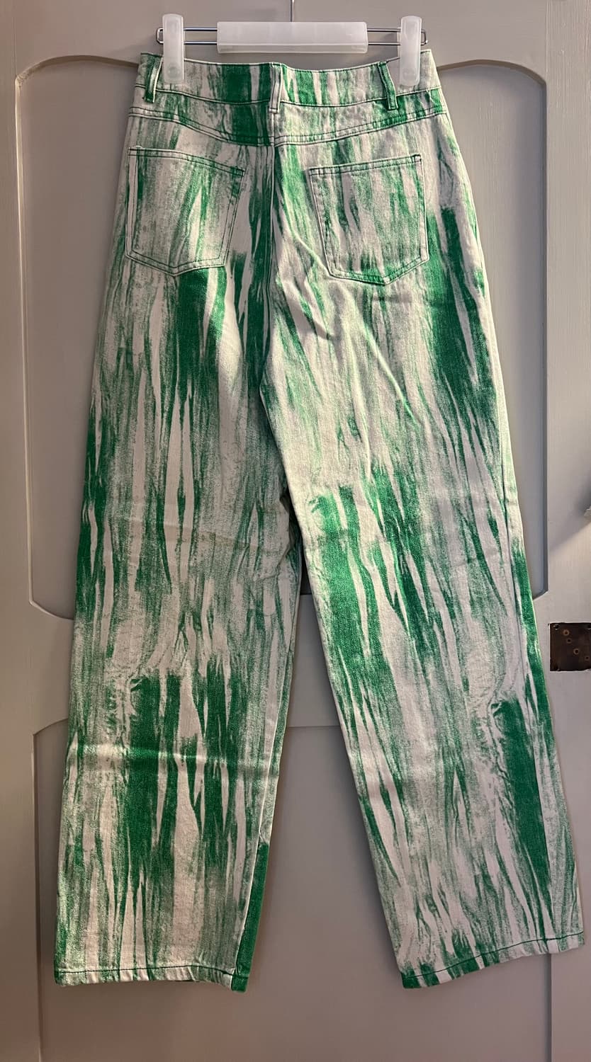 그린 스트라이프 와이드 팬츠 상품이미지2