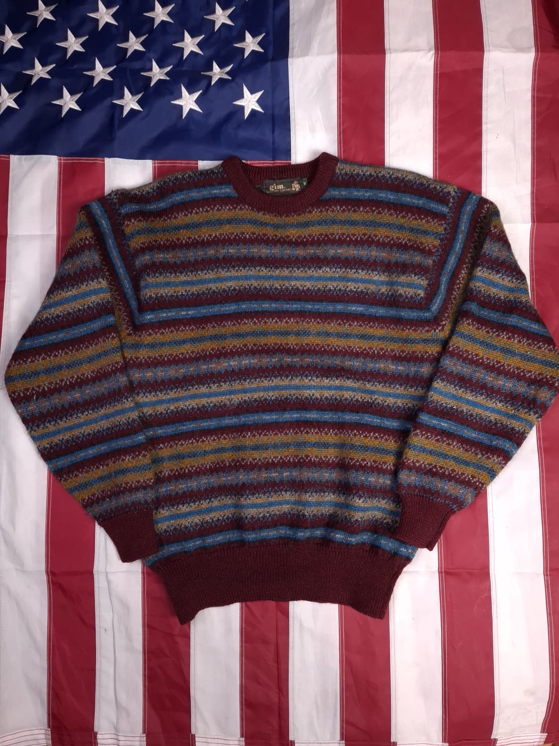 90's 빈티지 gim 울 페어아일 니트 상품이미지1