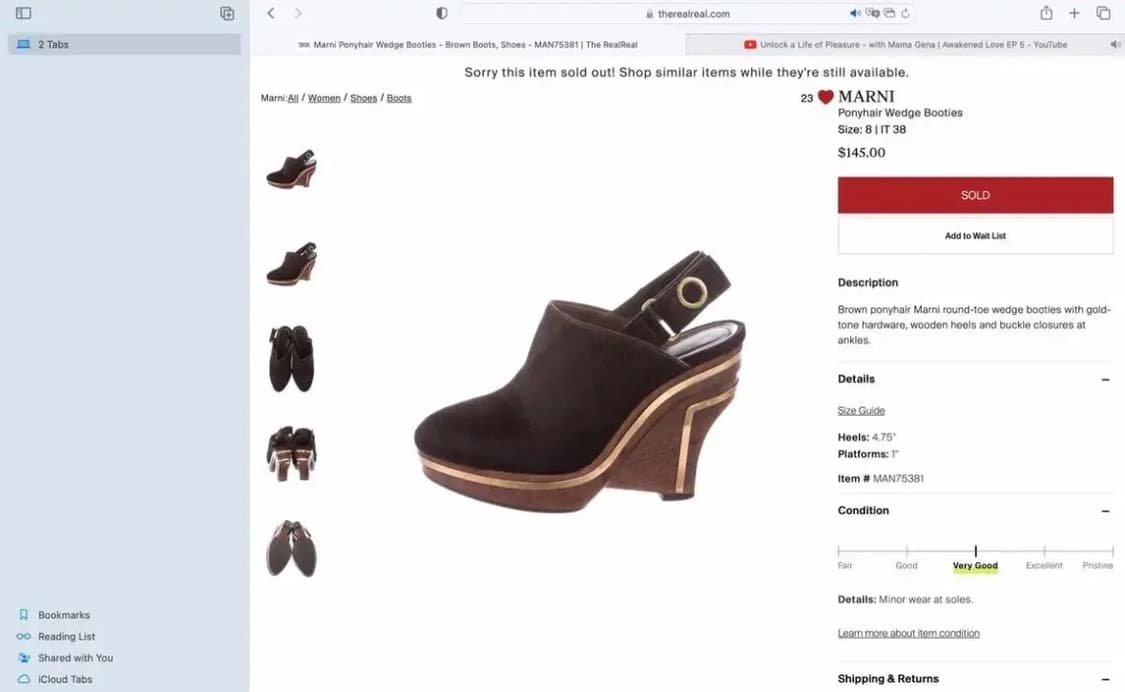 MARNI 마르니 웻지 부티(조랑말털) 상품이미지1