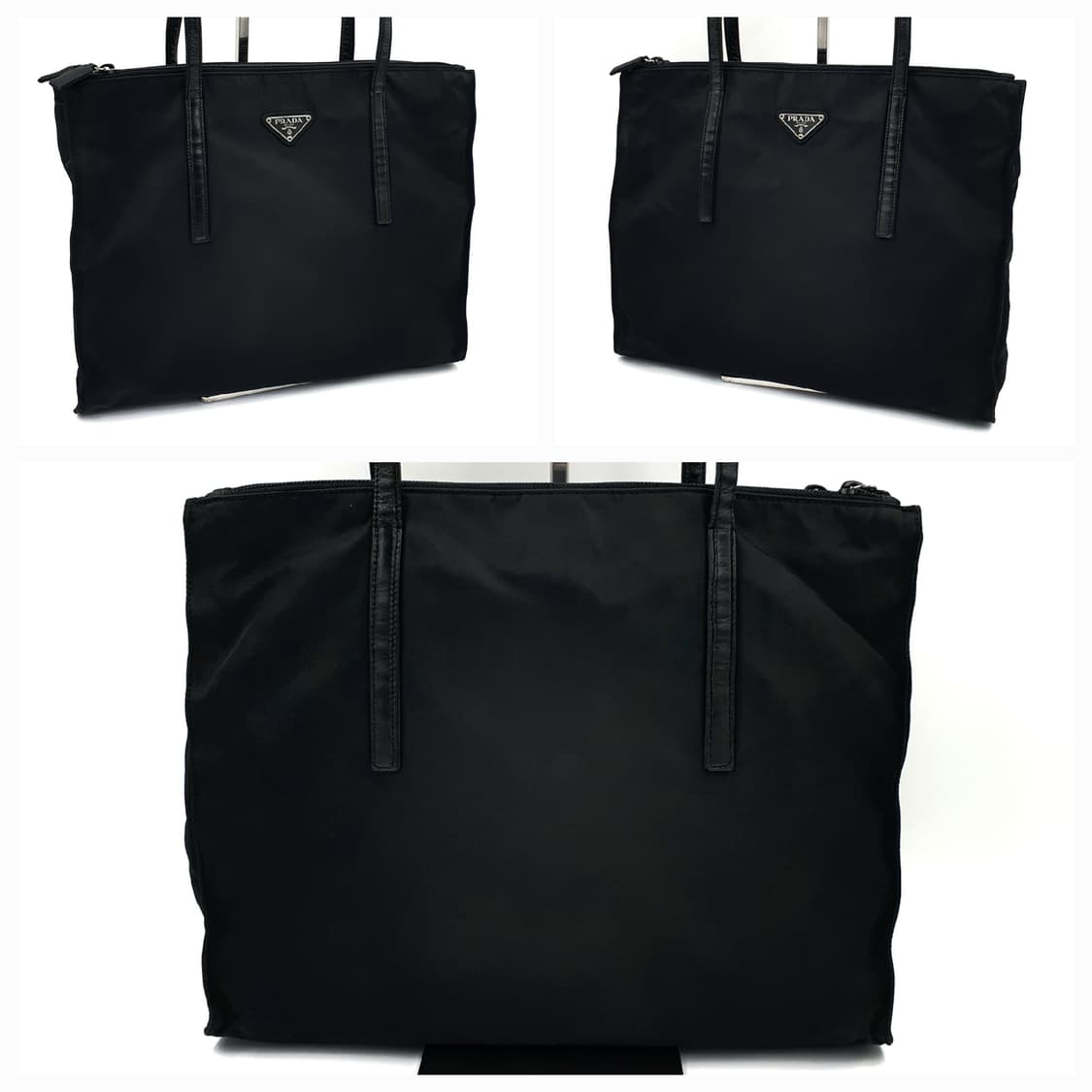 프라다 삼각로고 리나일론 블랙 미듐 숄더백 상품이미지2