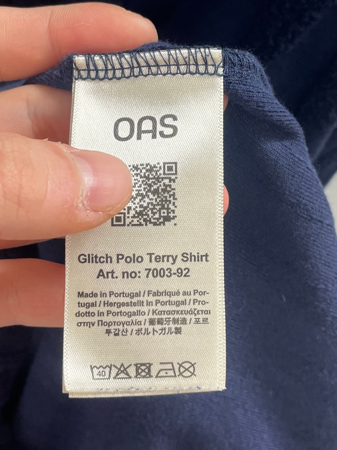 OAS 오아스 남색 타월 오픈 카라티  (on.978) 상품이미지5