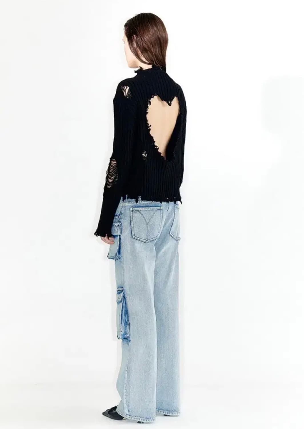 Openyy 하트 데미지 풀오버 니트 상품이미지3