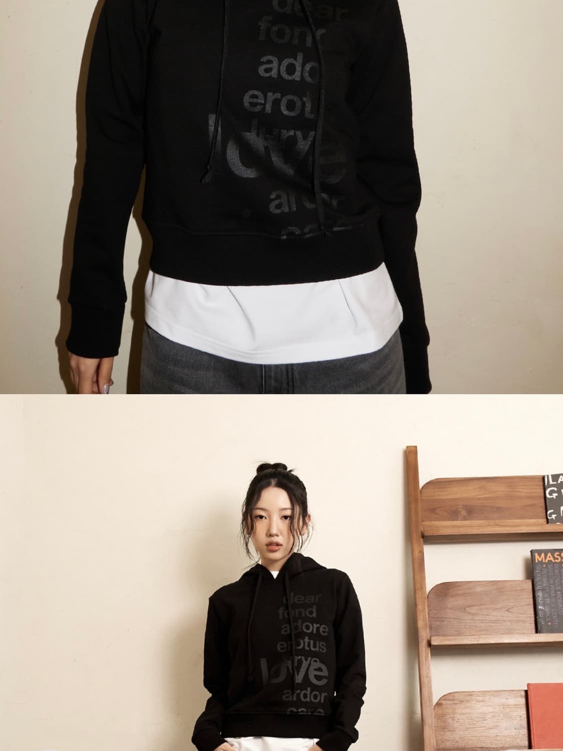 오피쉬 LETTERING HOODIE BLACK 상품이미지3