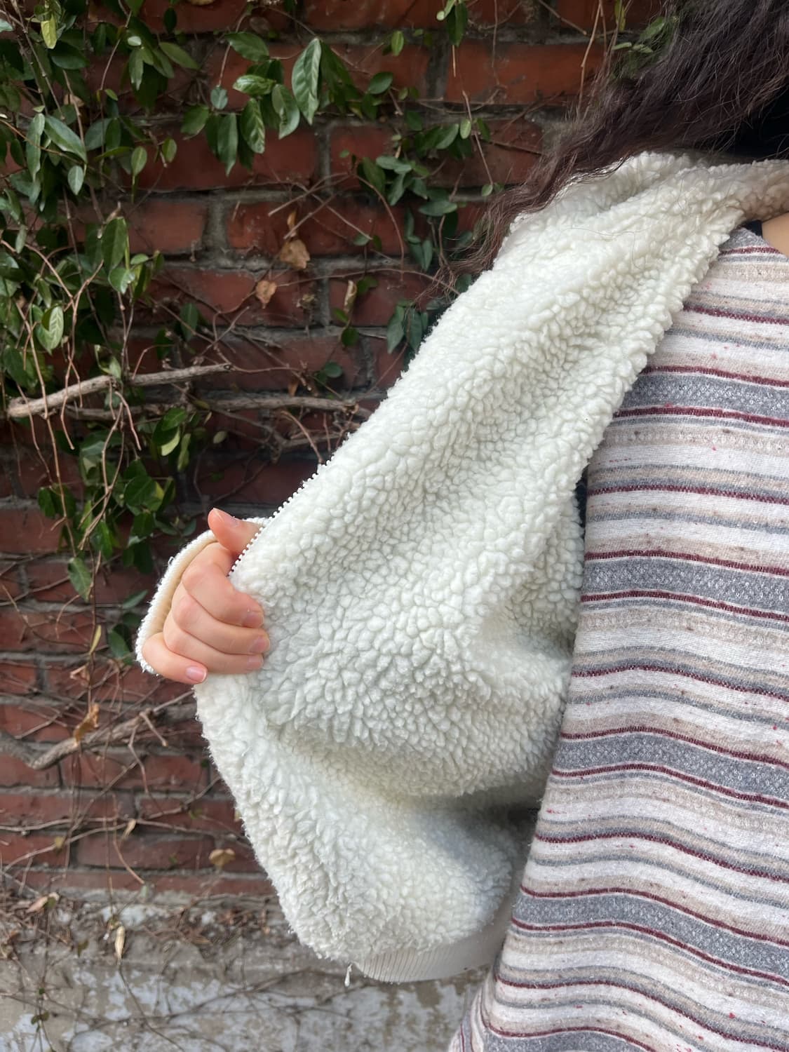 초코 나무 양털 후드 집업 아우터 상품이미지6