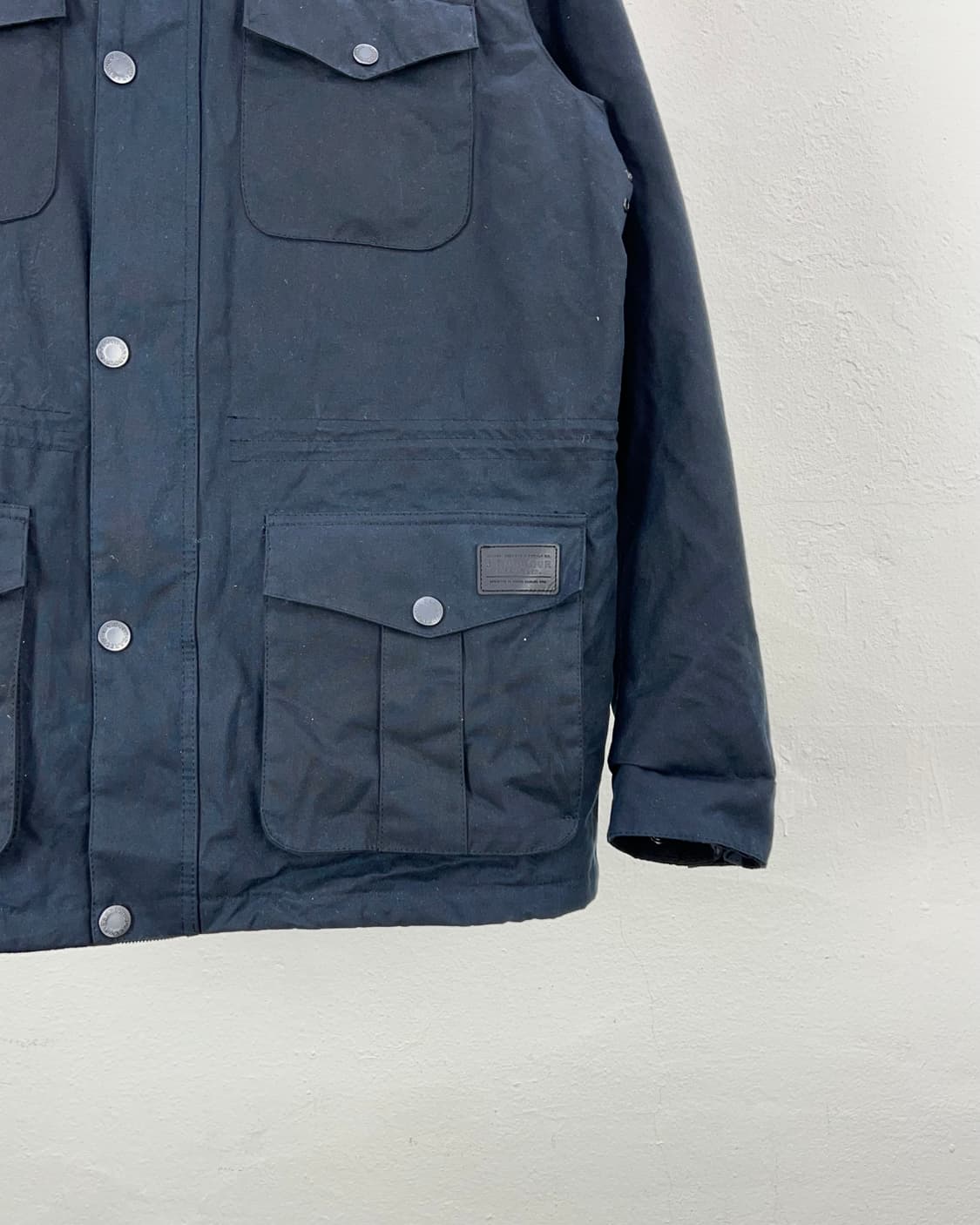 바버 딥 네이비 오그스턴 멀티 포켓 왁스 자켓 상품이미지5