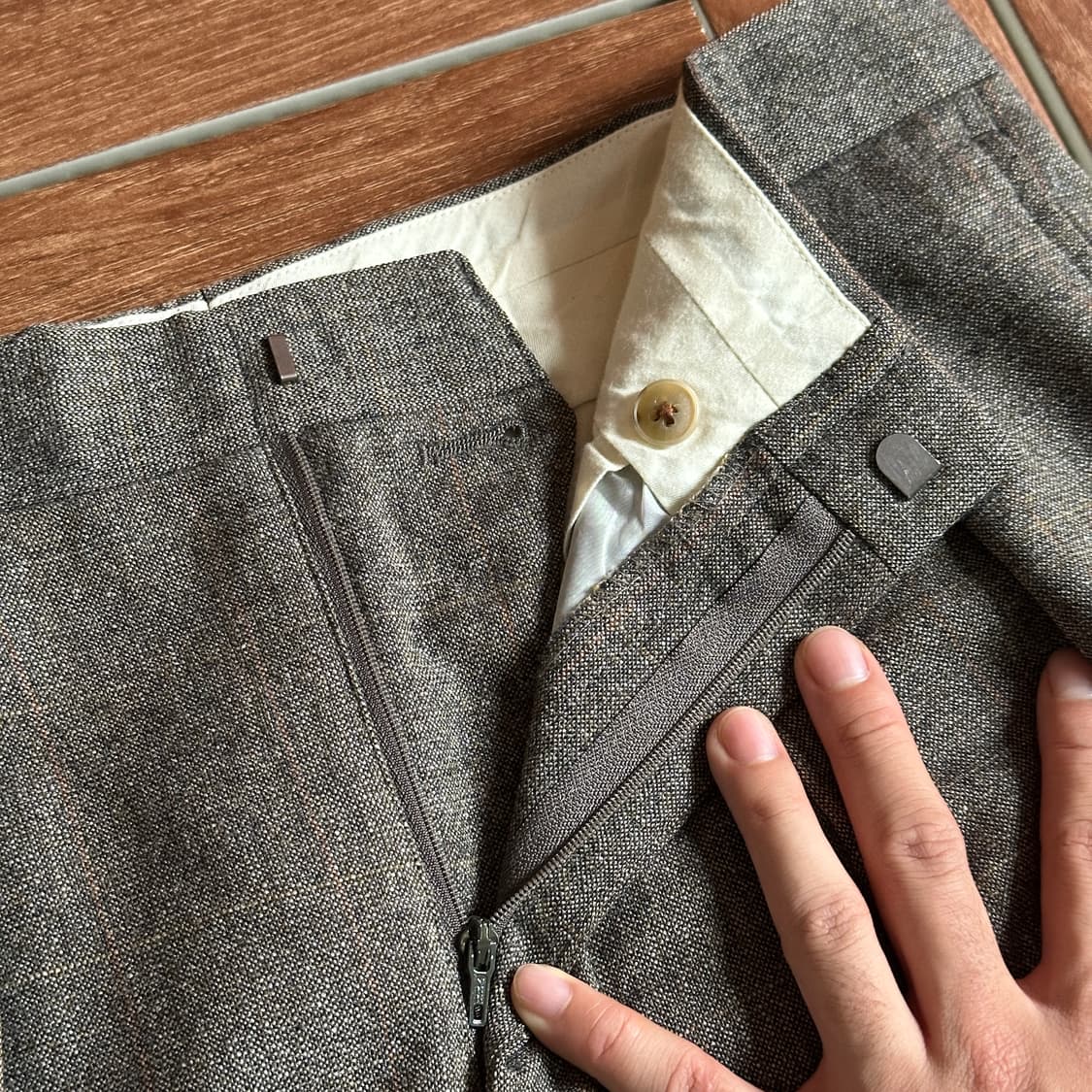 Vintage two tuck check slacks trouser 상품이미지4
