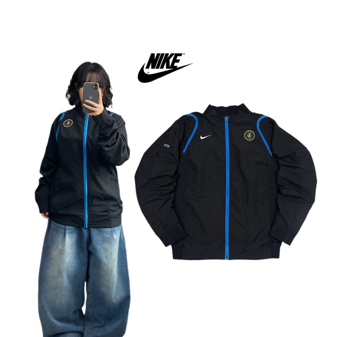 나이키 인터밀란 00s 블록코어 바람막이 자켓 상품이미지1