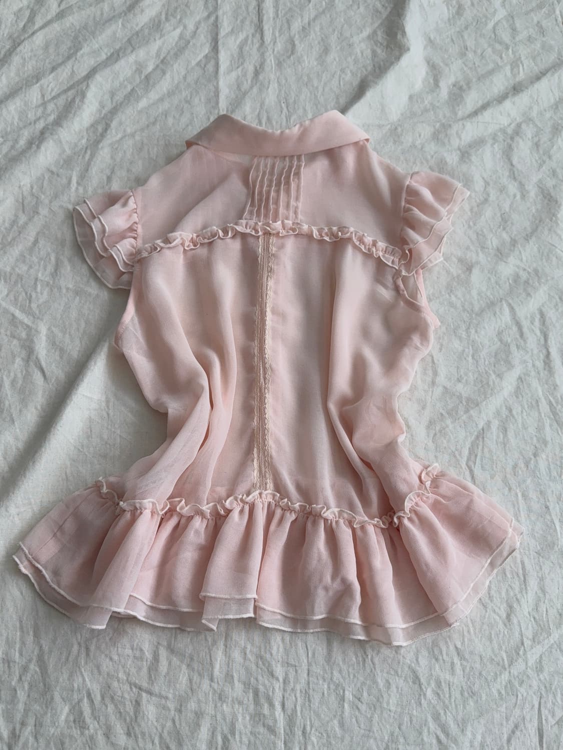 로걀 러블리 코랄 쉬폰 블라우스 상품이미지4