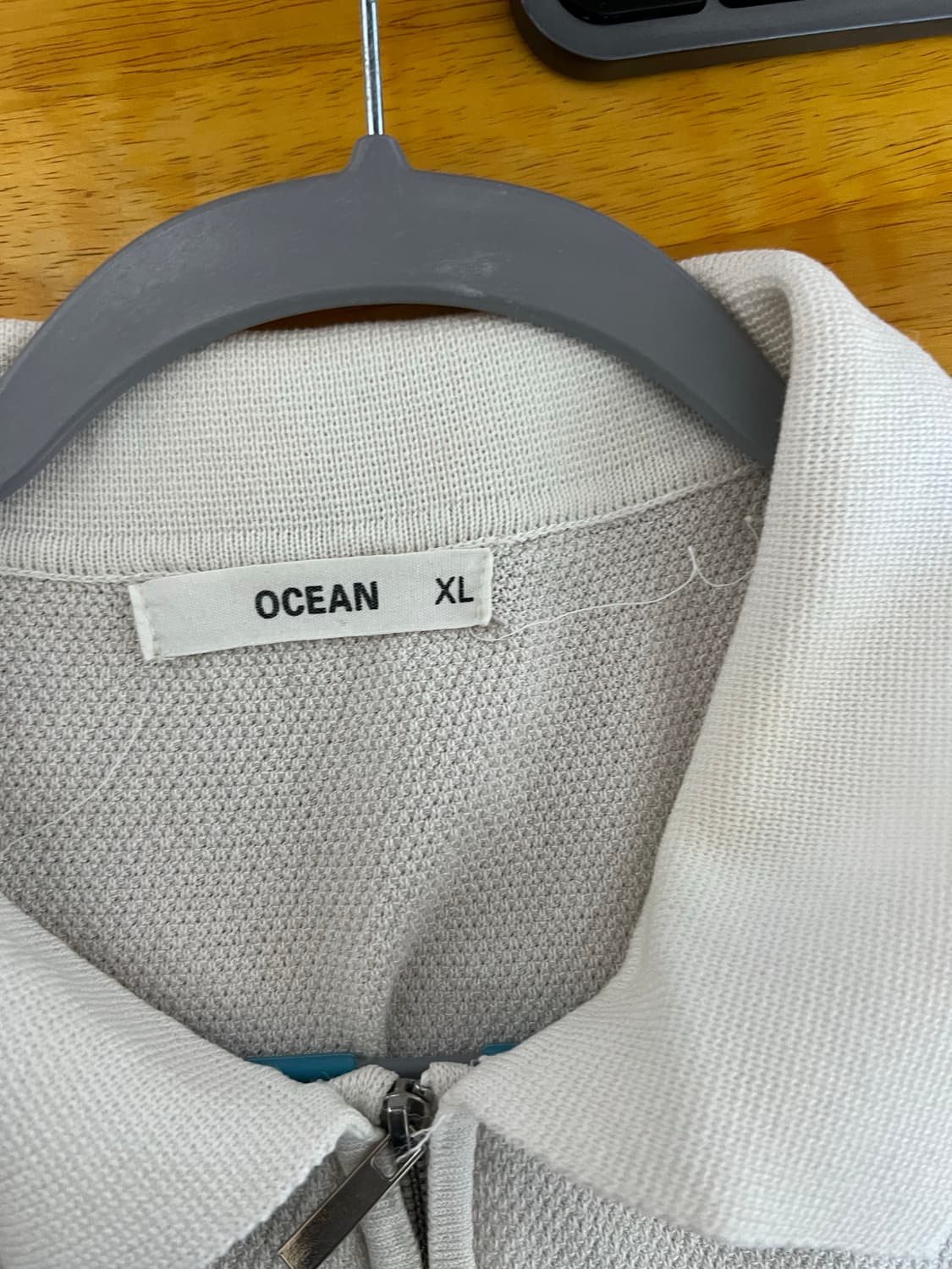 OCEAN 크림색 집업 니트 XL 상품이미지3