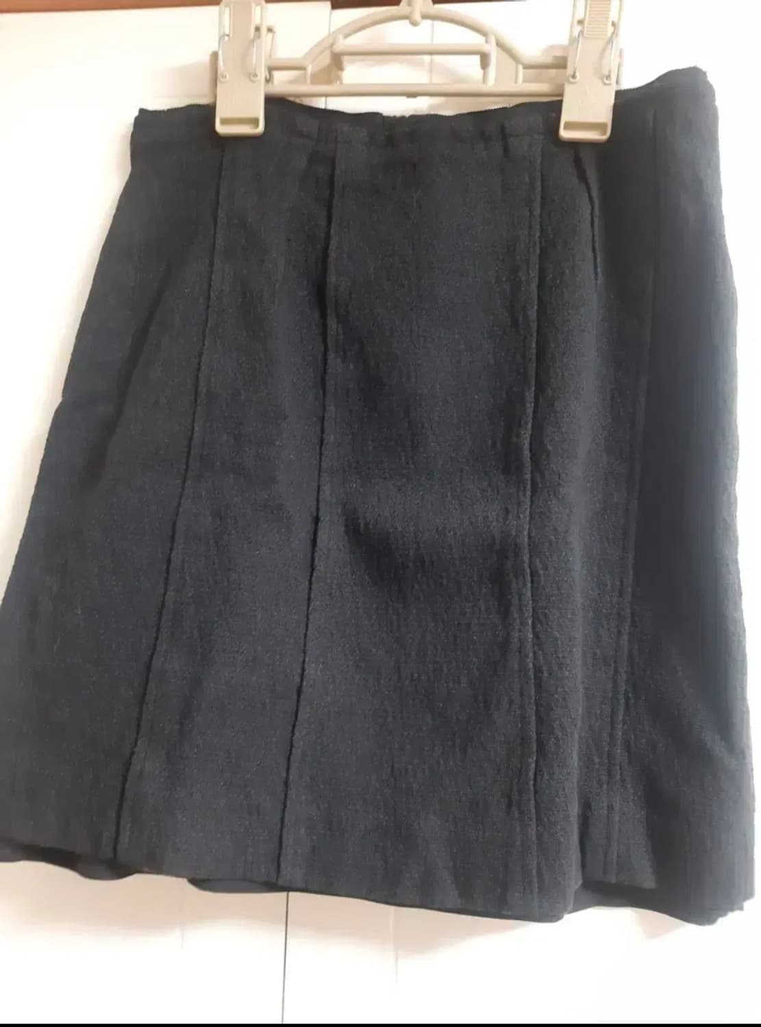 디자이너브랜드 트위드 스커트 치마 h라인 블랙 55 상품이미지1