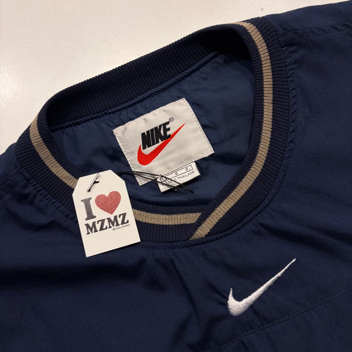 [L] 나이키 웜업 맨투맨 빈티지 네이비 바람막이 D825 상품이미지5