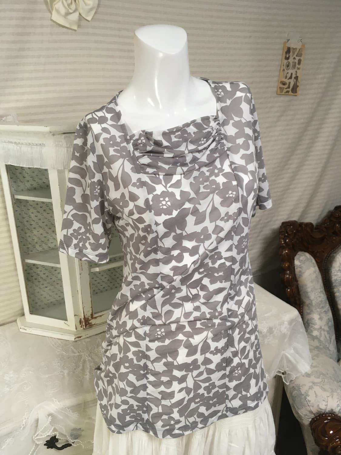 일본빈티지 오리엔탈 셔링 블라우스 상품이미지1