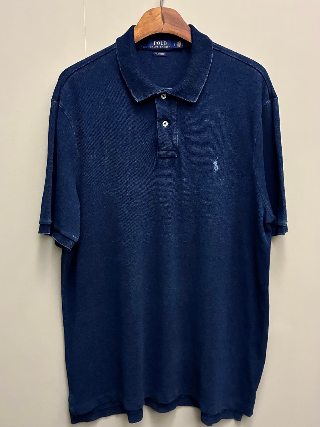 (L~XL)POLO 폴로랄프로렌 인디고 빈티지 다잉 코튼 반팔 PK카라티 상품이미지1