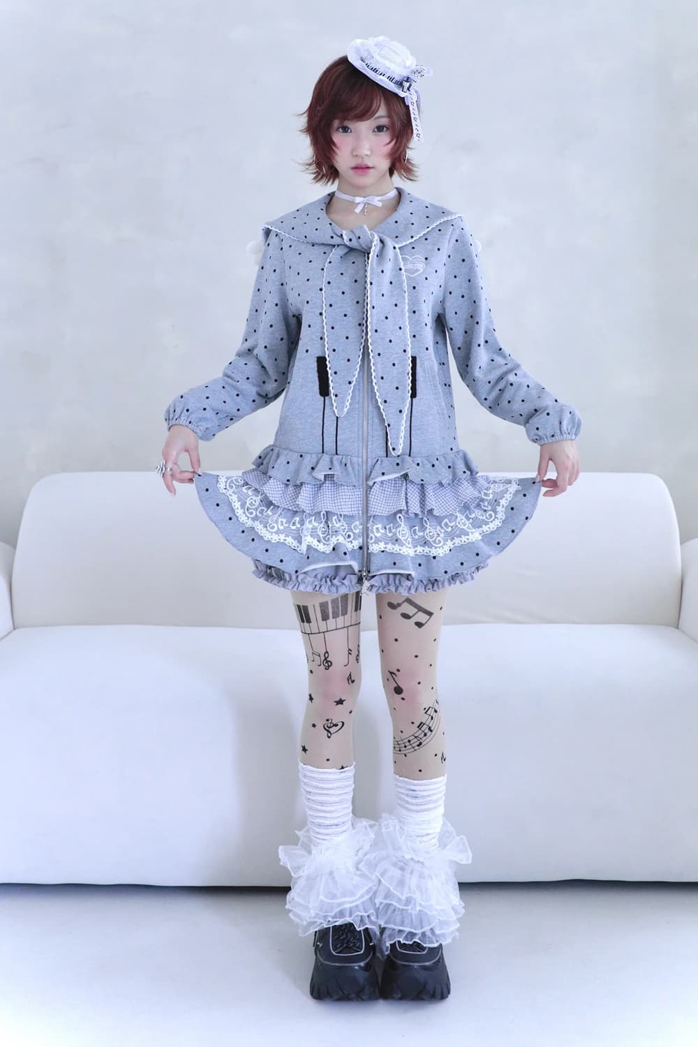 Piano Buttons Polka Dots Dress 상품이미지8