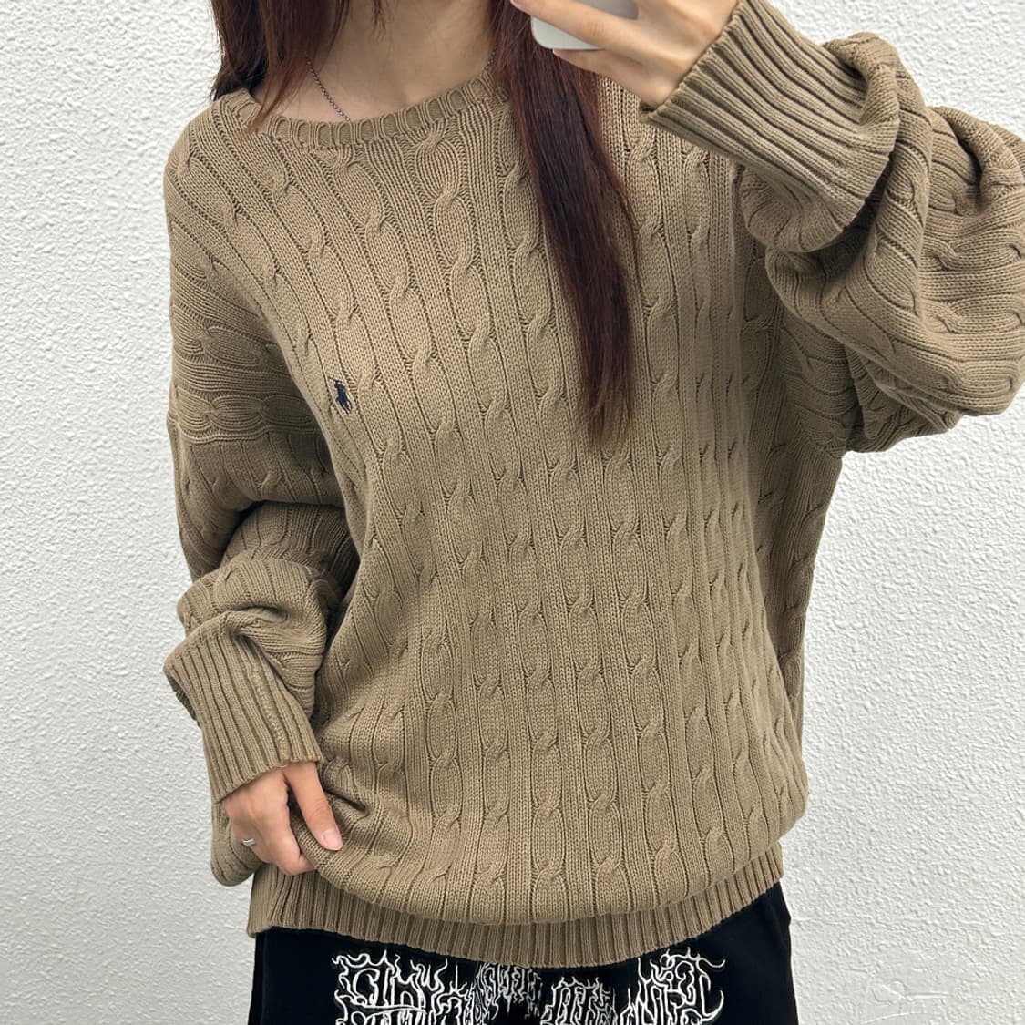 폴로 랄프로렌 박시핏 블랙포니 베이지 꽈배기 니트 105 상품이미지1