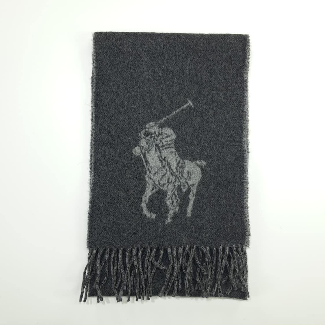 MX174 폴로 랄프로렌 그레이 빅포니 버진울 양면 목도리 머플러 상품이미지7