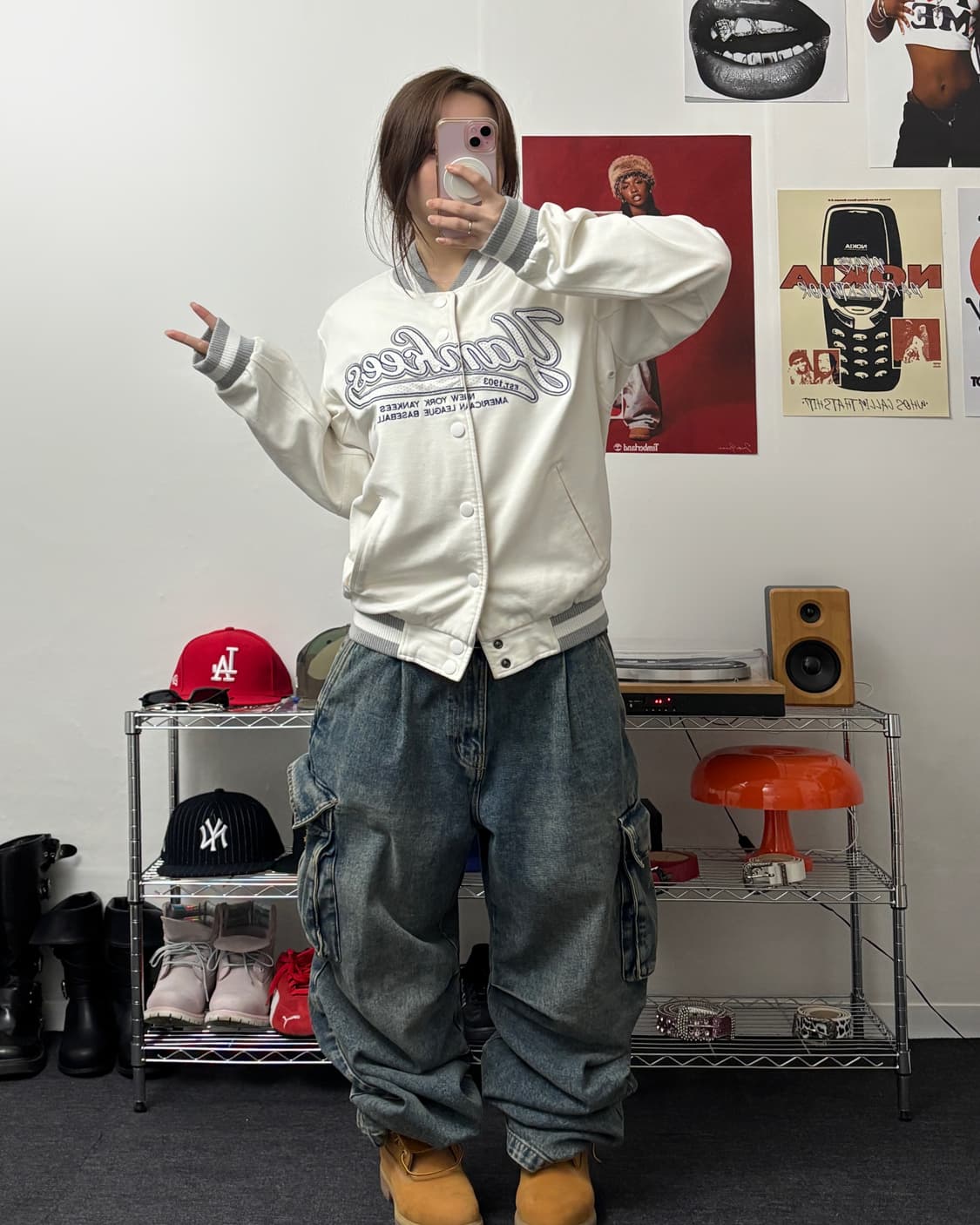 MLB 00s 뉴욕 양키즈 화이트 스타디움 자켓 상품이미지4