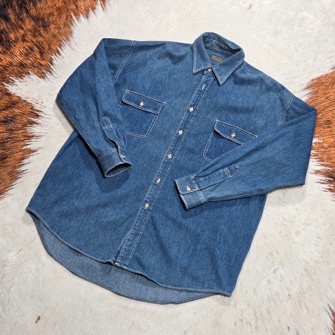 오버핏 투포켓 데님 셔츠 상품이미지1