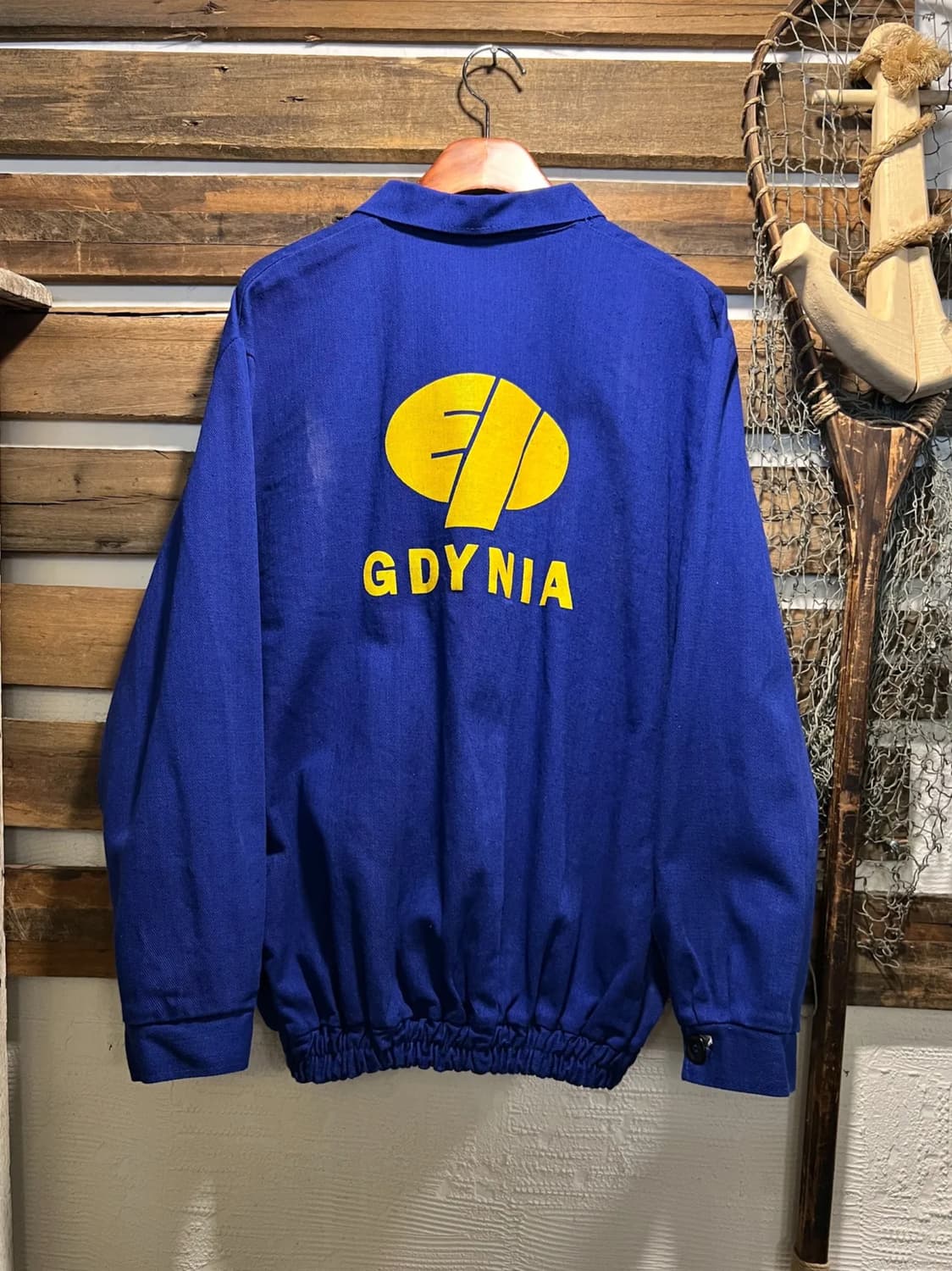 [XL]90's 3포켓 GDYNIA 프린팅 프렌치 워크 자켓 상품이미지1