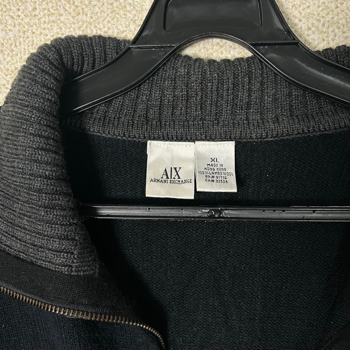 (XL) 아르마니 익스체인지 블랙 투웨이 니트집업  상품이미지6