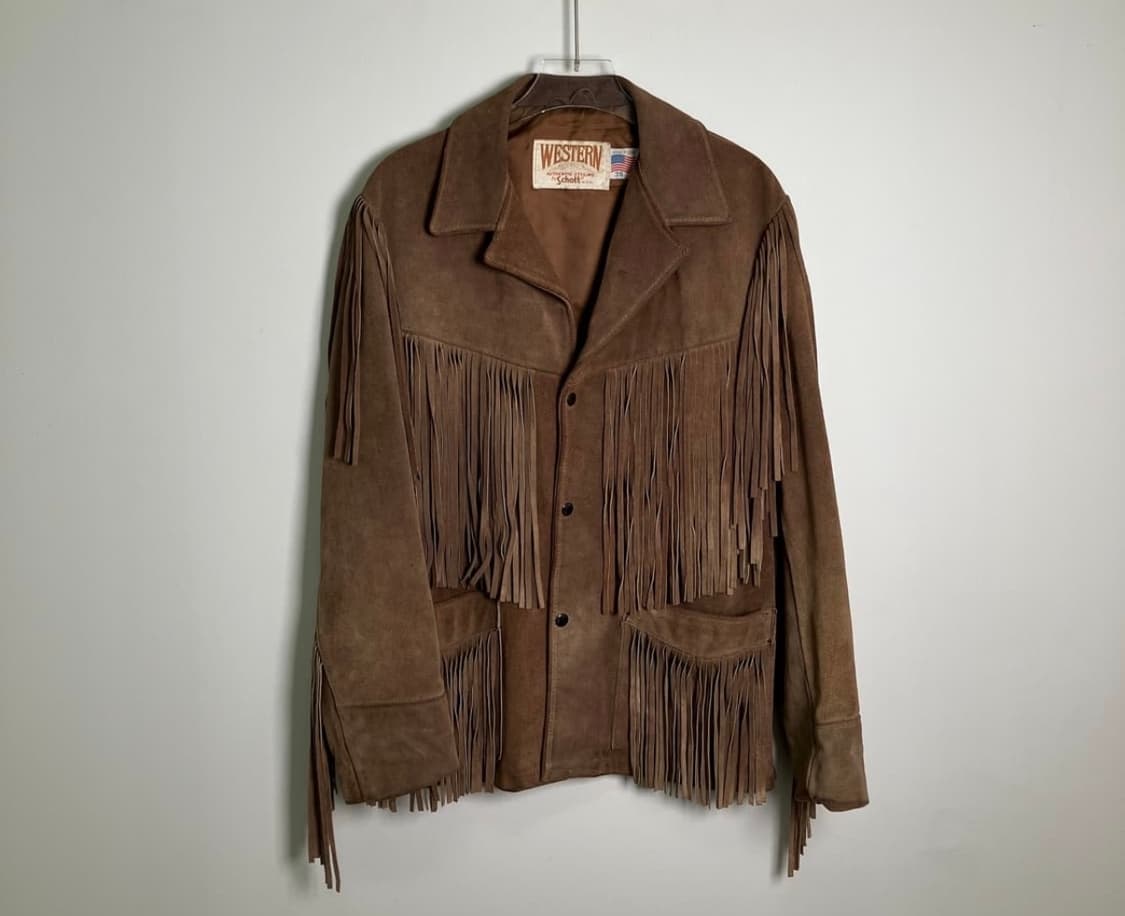 80's Schott 쇼트 웨스턴 프린지 스웨이드 자켓 38 상품이미지1