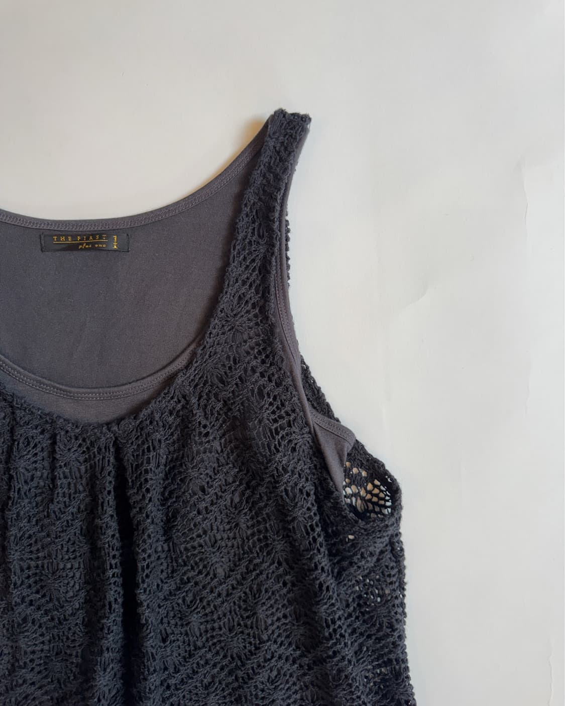 CHARCOAL CROCHET DOCKING SET SLEEVELESS 상품이미지2